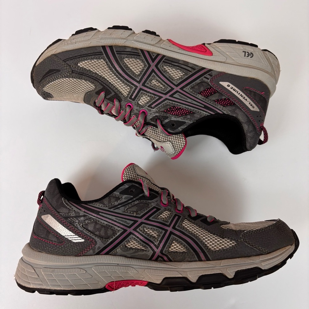 ASICS Womens Gel-Venture 6 Athletic Trail Leather Hiking Running Shoes Gray 11 - Picture 9 of 15